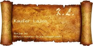 Kaufer Lajos névjegykártya